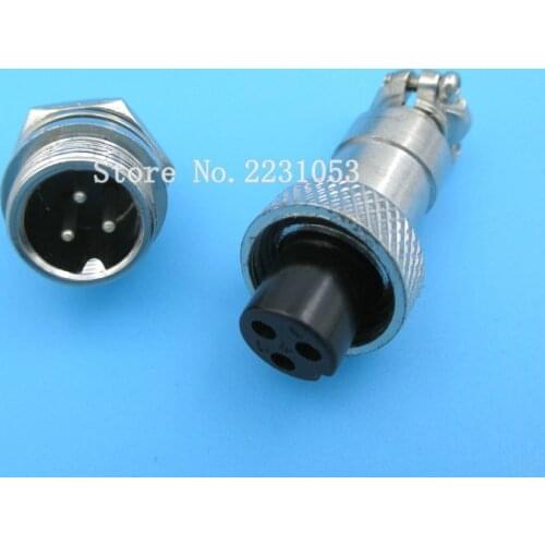 2 Sets GX12 3 Pin Male & Female 12mm Wire Panel Connector Aviation Plug GX12-3 Circular Connector Socket Plug