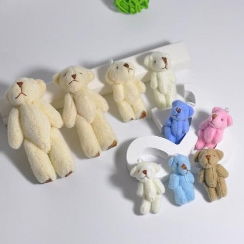 20Pcs/bag Super Kawaii Mini 4cm Joint Bowtie Teddy Bear Plush Kids Toys Stuffed Dolls Wedding Gift For Children 2020