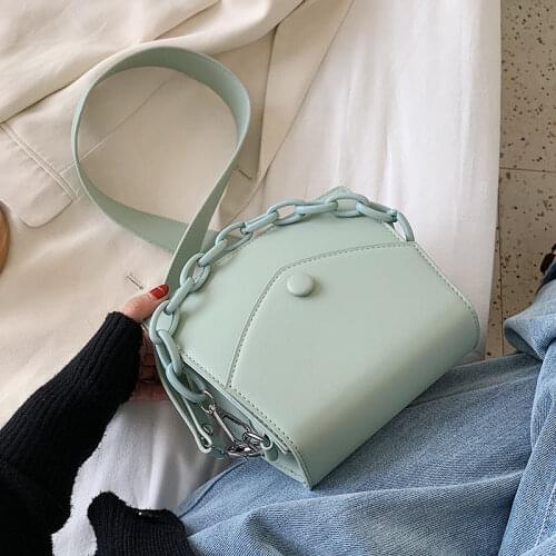 2020 Women Bag Thick Chain Design Small PU Leather Crossbody Bags For Women 2020 Female Shoulder Simple Bag Ladies Handbags Gift