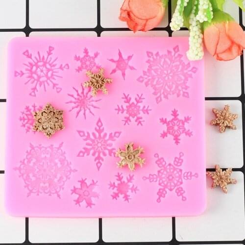 3D Christmas Decoration Snowflake Silicone Mold Lace Chocolate Party DIY Sugarcraft Fondant Baking Cooking Cake Decorating Tools