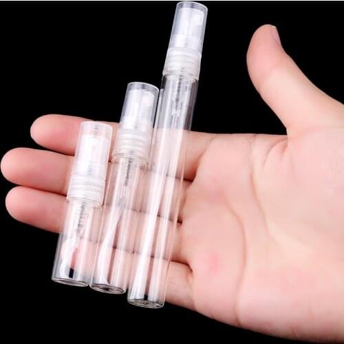 5pcs Refillable Bottle Portable Mini Perfume Bottle Glass Empty Bottle Cosmetics Bottled Toner Spray Bottle Container 2/3/5/10ml