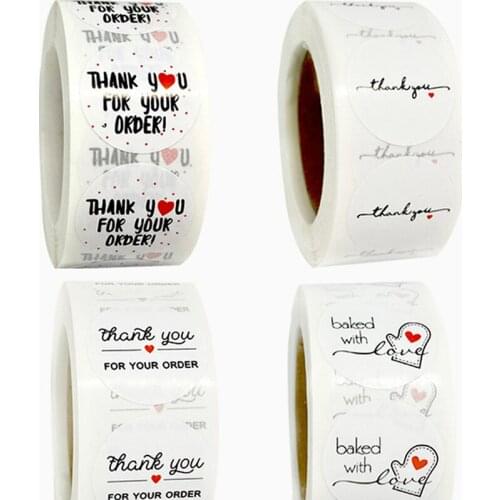 500Pcs/Roll White Multi Purpose Christmas Decoration Label Paper Round Shape DIY Hand Account for Package Stationery