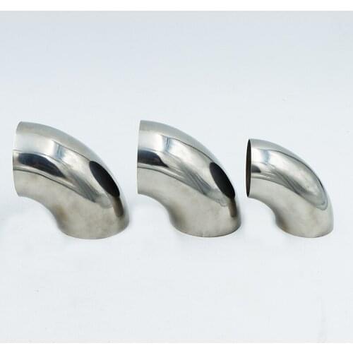 89mm 102mm 108mm 114mm OD Sanitary Butt Weld 45 Degree Elbow Bend Pipe 304 stainless steel car exhaust pipe muffler welded pipe