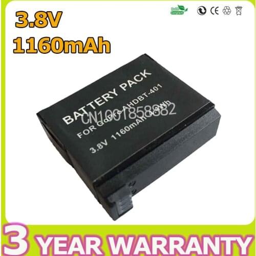 1160mAh 4.4WH AHDBT-401 AHDBT401 AHDBT 401 Digital Camera Battery for Gopro GoPro4 HD Hero 4 Hero4