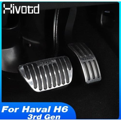 Car Accelerator Pedal Brake Pedals Aluminum Alloy Gas Fuel Footrest Cover Interior Modification For Haval H6 2021 Accessories