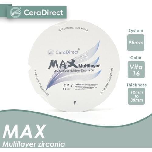 Ceradirect UT-ML multilayer zirconia open system(95mm) thickness 18mm——for dental lab CAD/CAM