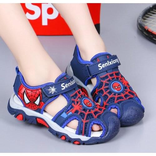 Spiderman Childrens New summer baby sandals boys beach shoes toddler girls shoes fashion sports sandals Size 26-36