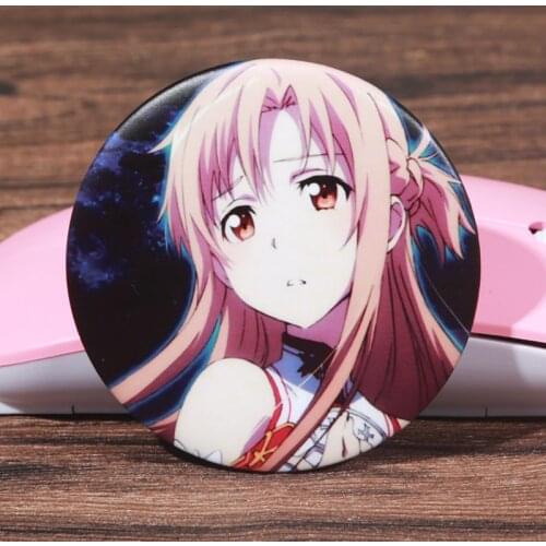 FFFPIN 5.8cm Large Anime Brooch Badge Sword Art Online Kirito Yuuki Asuna Yui Cosplay Clothes Hat Pins Coin Comiket Icon Bedge