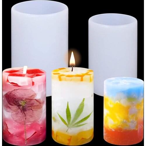 Candle Molds 3d Silicone Cylinder and Hexagon Pillar Shape for Candle Making Resin Casting Moulds Perfect for Soaps Polymer Clay