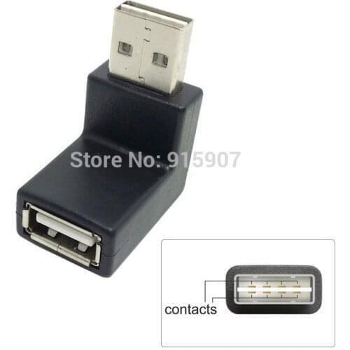 Chenyang Cable USB 2.0 A type Male to Female Extension Adapter Down & Up Angled 90 Degree Reversible Design