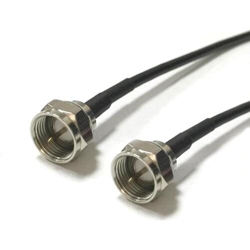 TV extension cable F Male to Male Plug Connector RG174 Coaxial Cable Pigtail 100cm NEW