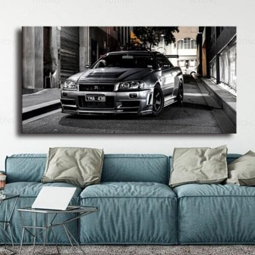 Canvas Paintings HD Print No Frame Sports car Artwork Modern Nissan Skyline Gtr Car Pictures Bedside Home Decor Wall Art Posters