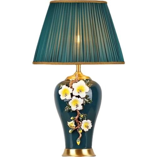 Chinese Jingdezhen Enamel Ceramics Table Lamps Bedroom Bedside Lamp Study Book Light Living Room Chinese Classics LED Home Deco