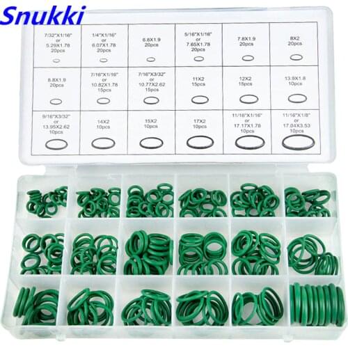 270Pcs 18 Sizes Rubber Oring Kit Green Metric O-ring Washer Seals rubber ring gaskets Assortment Car Auto Vehicle Repair
