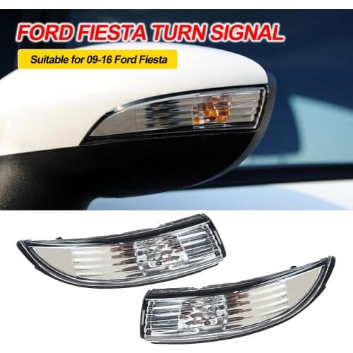 White Reversing Mirror Steering Lamp Rearview Mirror Steering Lamp Without Bulb Lights Suitable For 2008-2016 Ford Fiesta Mk8