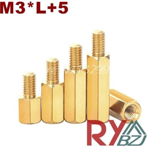 M3*L+5 Brass Standoff Spacer Female Male Brass Threaded Spacer hex spacer