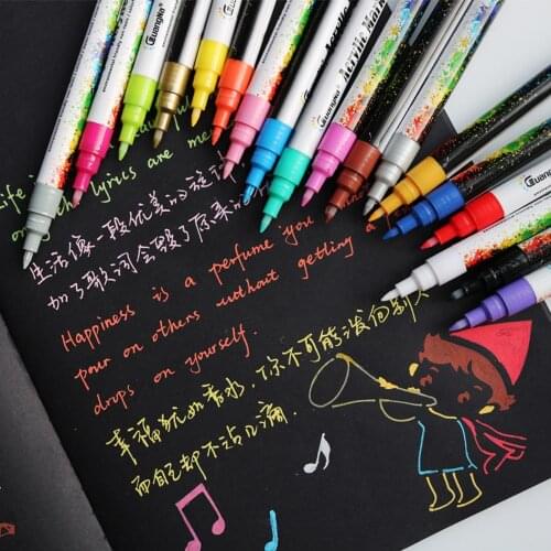 6/12/18 Colors 0.7mm Acrylic Paint Marker Pen Student Art Painting Ceramic Rock Glass Porcelain Fabric Canvas Painting Marking