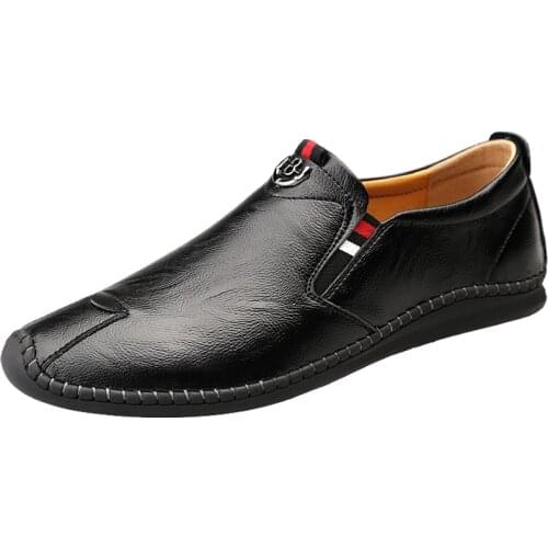 Mens casual shoes 2021 summer new trend business shoes Korean version driving leather mens shoes wedding leather shoes