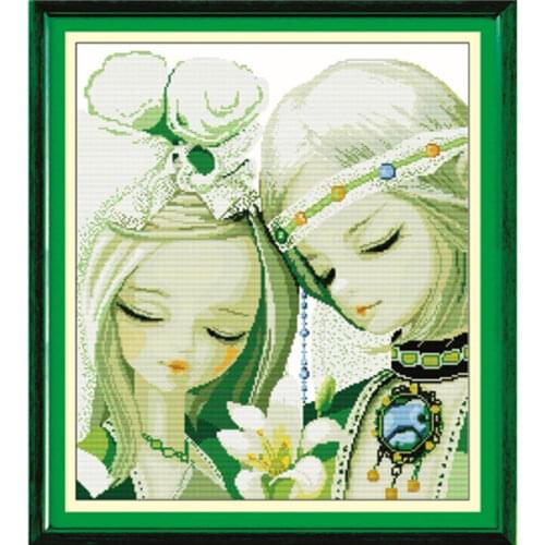 Mutual dependence cross stitch kit aida pre-print floss fabric 14ct 11ct hand embroidery DIY handmade needlework supplies bag
