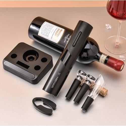 Electric Red Wine Opener Set With Foil Cutter Pourer Corkscrew Automatic Bottle Openers Kitchen Accessories Tool Gadgets