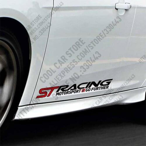 1 Pair Customization ST RACING Stickers Decal Car-Styling For FORD FOCUS 2 focus 3 Mondeo Fiesta Kuga MK2 MK3 car accessories