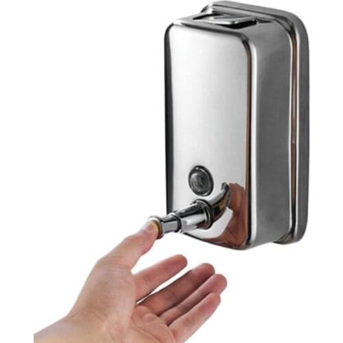 500/1000 Ml Bathroom Wall Mount Push Type Liquid Stainless Steel Soap Dispenser Hand Shampoo Pump Sanitizer Lotion Dispenser
