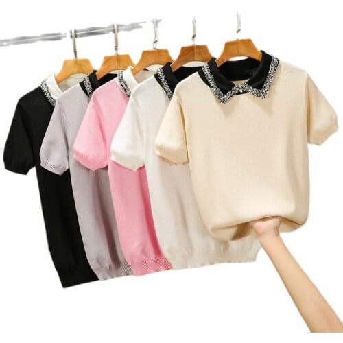 2020 Fashion New Women Shirt Women T-Shirts Knit Women Knitterd Shirts XY02