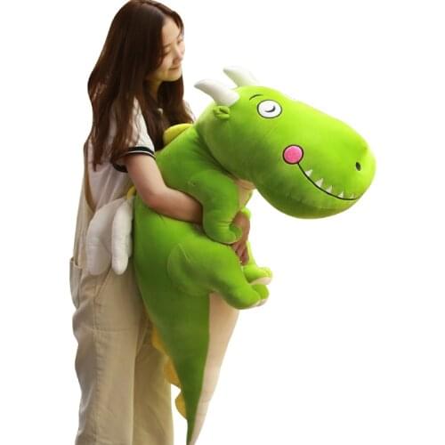 New pop Korean dinosaur plush toy girl sleeping doll leisure dragon pillow for children adulsts gift decoration 55inch 140cm