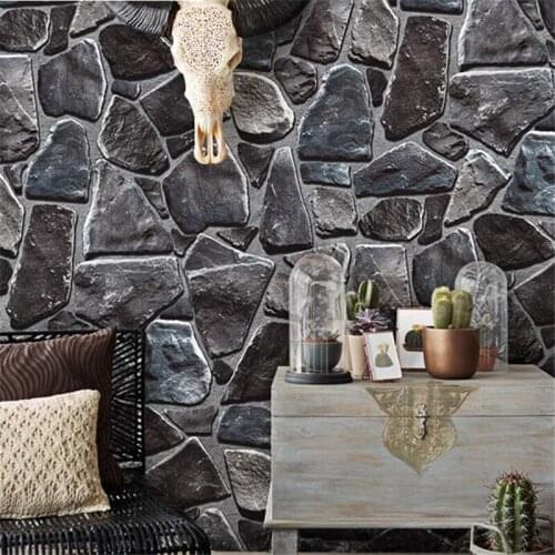 Beibehang new Retro 3D Stereo Stone Industrial Wind Wallpapers Antique Restaurant Barber Shop Hair Salon Hotel Marble Wallpaper