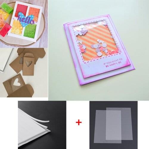 Plastic Window Sheet 50pcs/Lot 11*16cm For Shaker Cards Decoration Scrapbooking Album Photo Card Frame Handmade Crafts