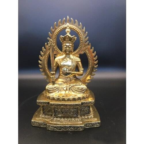 Wholesale Buddhist supplies Buddhism brass Bodhisattva Akashagarbha Buddha statue family Patron saint bring money Good luck