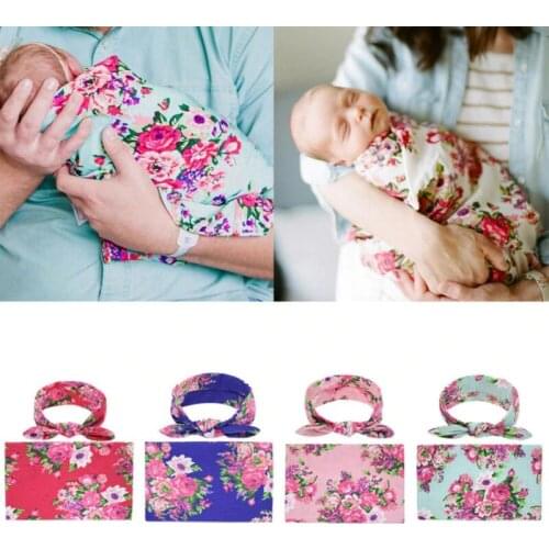 Baby Sleeping Clothing Newborn Infant Baby Swaddle Blanket Soft Sleeping Swaddle Muslin Wrap+Headband Props Cloth Towels