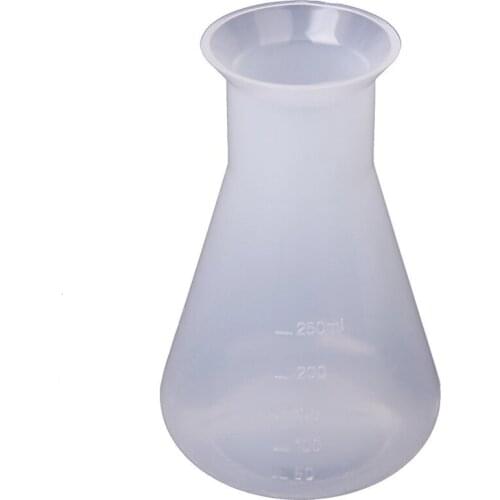 Plastic Transparent laboratory chemical Erlenmeyer flasks Container Bottle - 250 ml