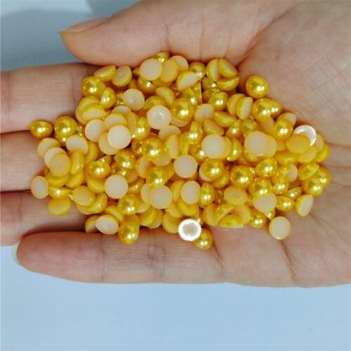 Topaz Half Round Pearl Rhinestone Crystal Non Hotfix Flat Back Rhinestones Trim Accessories for Nail Art Rhinestones