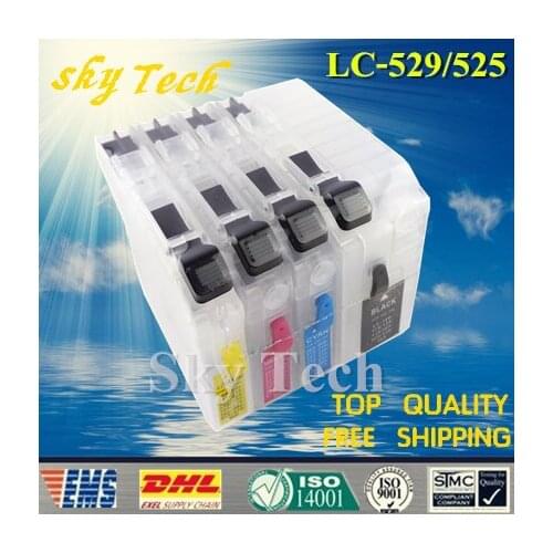 4PK Empty Refillable Cartridge suit for Brother LC525 LC529 ,suit for Brother DCP-J100 DCP-J105 MFC-J200