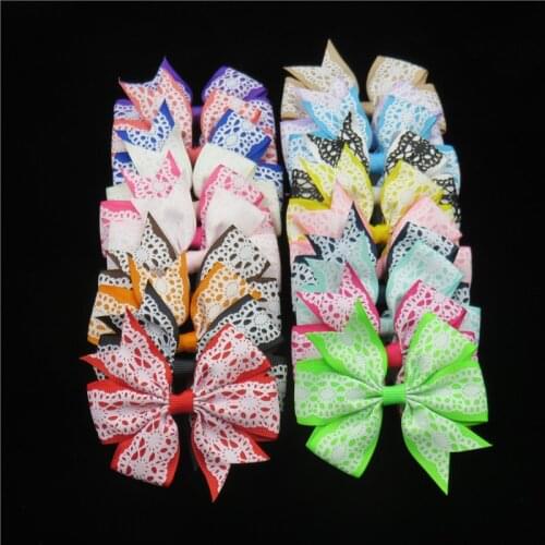 1PCS Spider Web Printing Boutique Grosgrain Ribbon Girl Bow Elastic Hair Tie Rope Hair Band Bows DIY Hair Accessories Best Gift