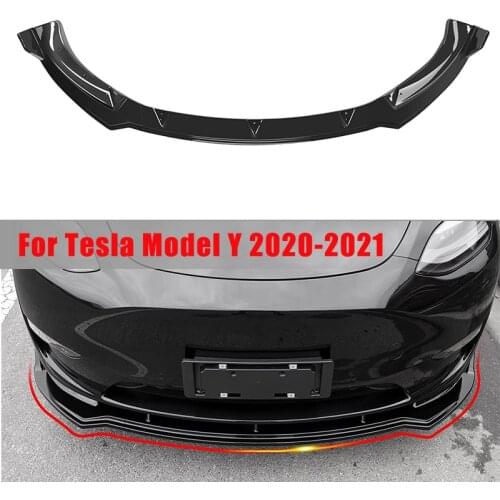 For Tesla Model Y 2020-2021 Front Lower Bumper Lip Spoiler Car Modification Body Kit Bumper Diffuser Protector Trim Cover