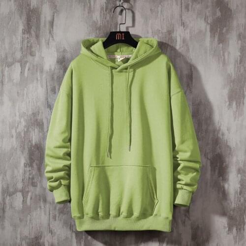 Sweater Fashion Brand Loose Long Sleeve Large Size Hooded Top Spring And Autumn Sports Pure Color Cotton Polyester The Price Of