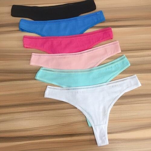 10 Pieces a Pack Ladies Thong Panties Women G Strings Sexy Lingerie Femme Cotton Underwear For Female Pantys Solid Tanga Mujer