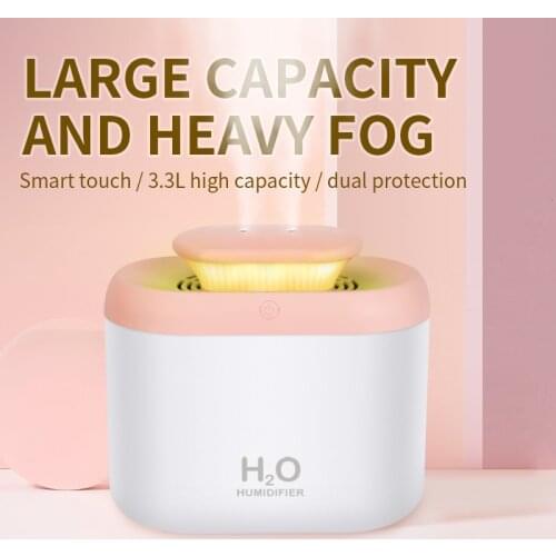 3.3L A12 humidifier household large-capacity humidification dual nozzle USB charging cool color night light