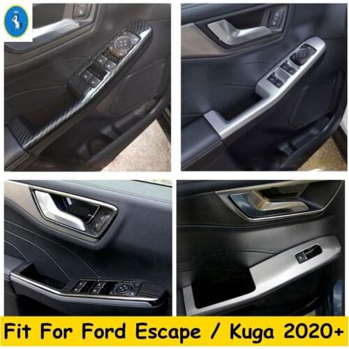Yimaautotrims Inner Door Armrest Window Lift Button Panel Cover Trim Fit For Ford Escape / Kuga 2020 2021 Interior Refit Kit
