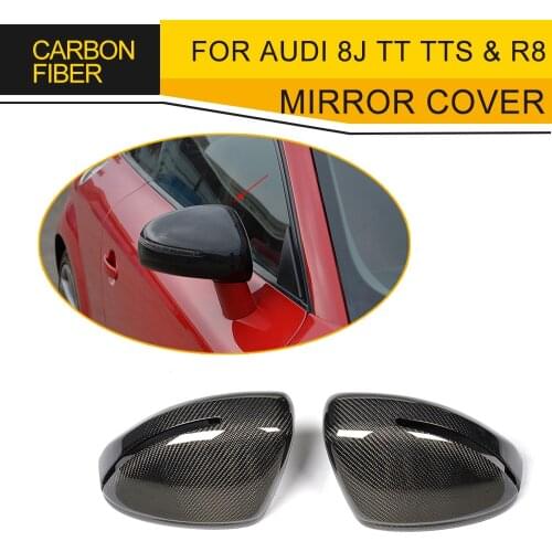 Replacement Carbon Fiber Auto Side Racing Mirror Cover for Audi 8J TT TTS 2006-2014 & R8 2007-2011 Chrome ABS Not R8 GT
