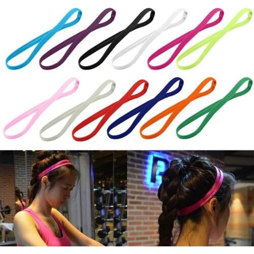 1 Pcs Women Sweatbands Football Yoga Pure Hair Bands Anti-slip Elastic Rubber Thin Sports Headband Men Hair Accessories Headwrap