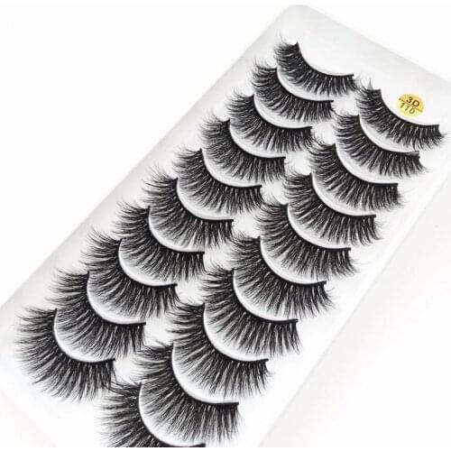 10/5Pairs False Eyelash 3D Mink Eyelashes 100% Cruelty free Lashes Handmade Reusable Natural Eyelashes Soft False Lashes Makeup
