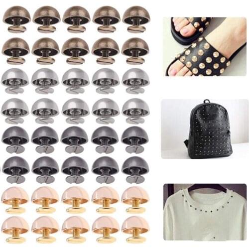 10PCS Mushroom Dome Solid Nail Punk Bolt Head Screws Metal Rivet Clothes/Bag/Shoes Button Leather Craft DIY Accessory Tools
