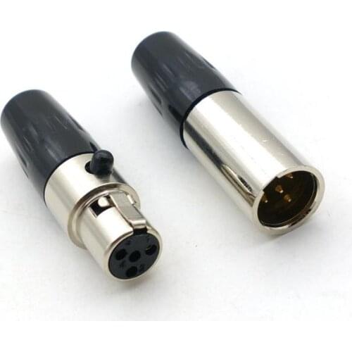 100pcs Mini 4 PIN MINI XLR Male/Female IN-LINE ADAPTER connector