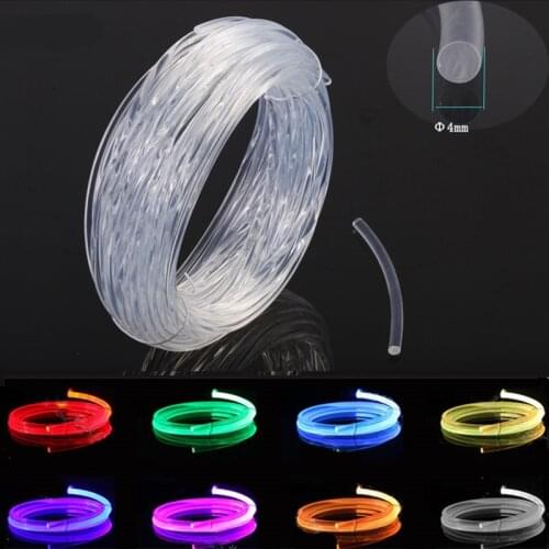 4.0mm Transparent Side Glow Optical Fiber Super Bright Plastic Optical fiber FDDI for Car Lighting Keyboard Headphone Cable