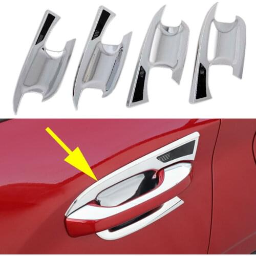 4PCS Chrome Door Handle Bowl Cup Sticker Cover Trim Decorative Accessories Fit For Hyundai ix25 Creta 2020 2021