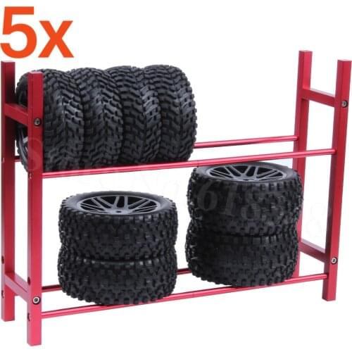 5Sets Metal Aluminum RC Car Tires Rack Wheels Shelf for 1/10 Scale Drift Models Buggy Crawler Tyres Tools