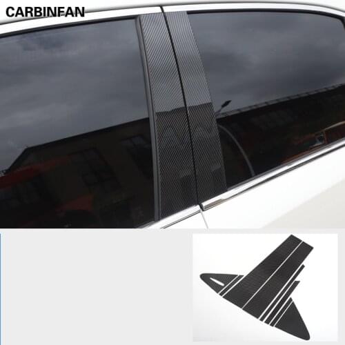 ABS Carbon Fiber Door B pillars post Cover Center pillar sticker car window trim For Toyota Corolla 2019 2020 2021 C1609